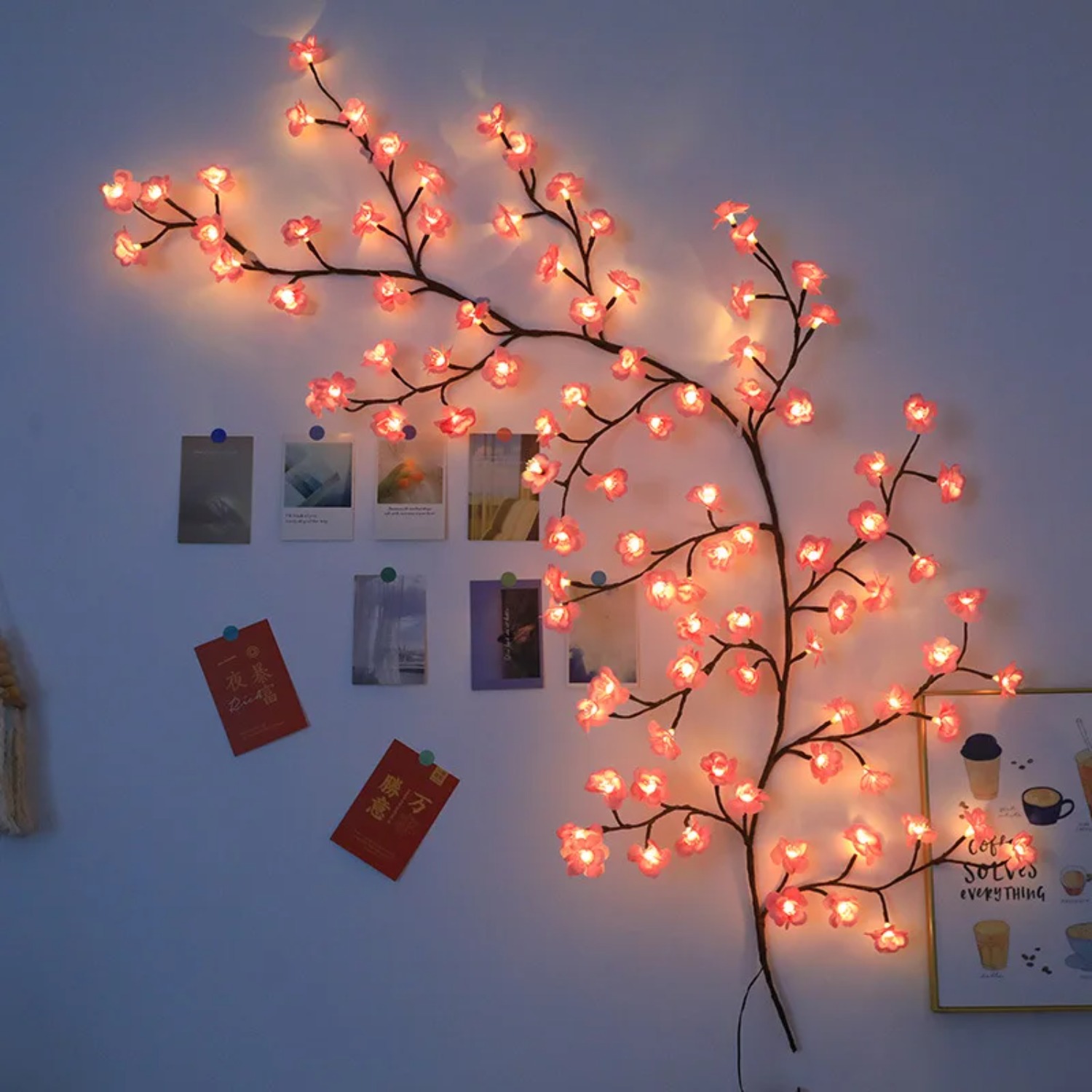 Wall Decor Lighting Tree - Светодиодная гирлянда-ветка 1,8 м с цветами