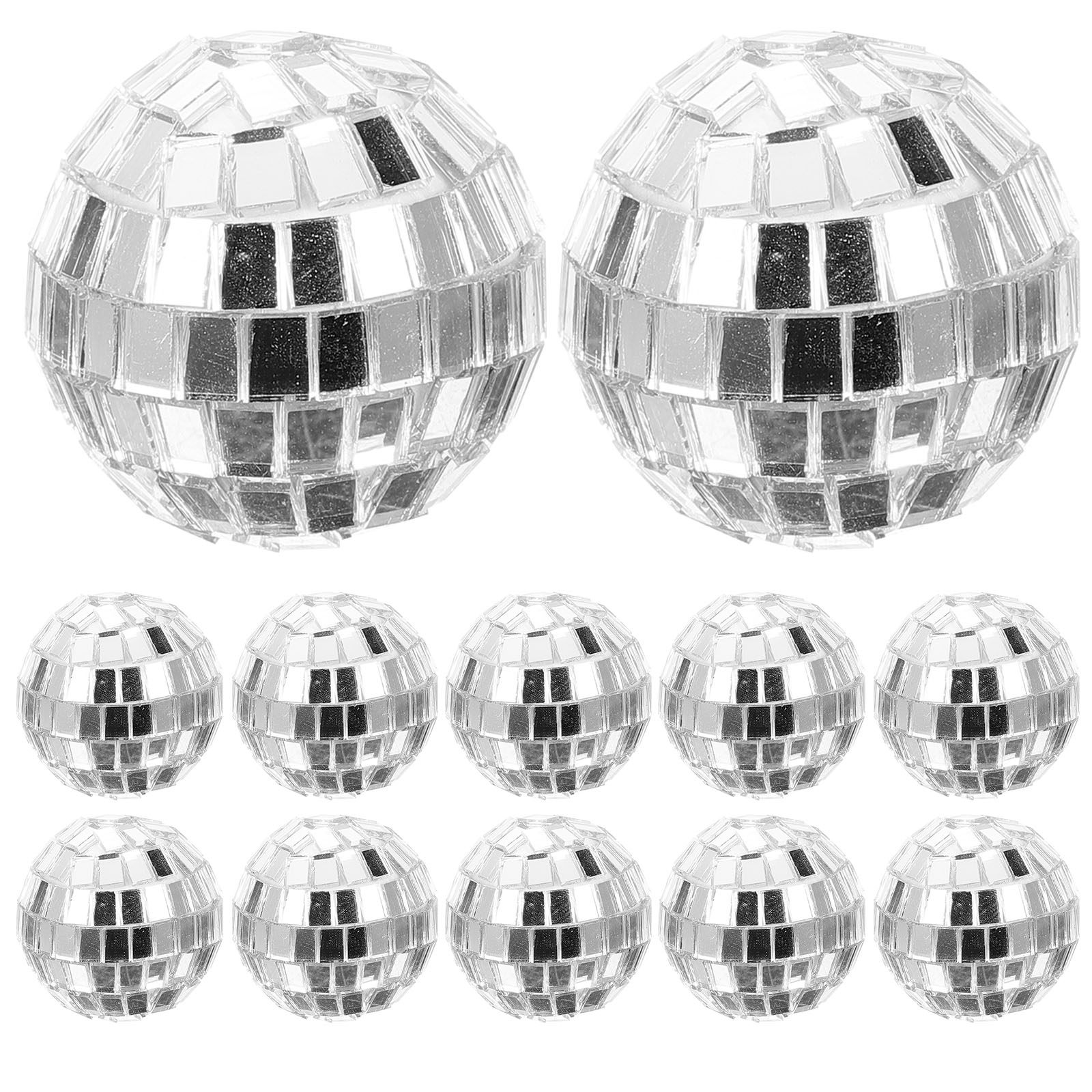 Disco Ball Mirror - 12 шт. серебристых подвесных зеркальных диско-шаров