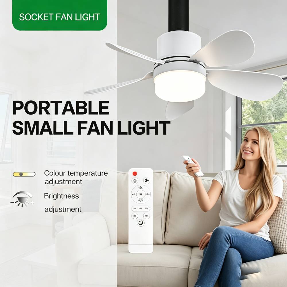 Led Lighting Decor - Вентилятор-светильник с пультом ДУ, маленький потолочный