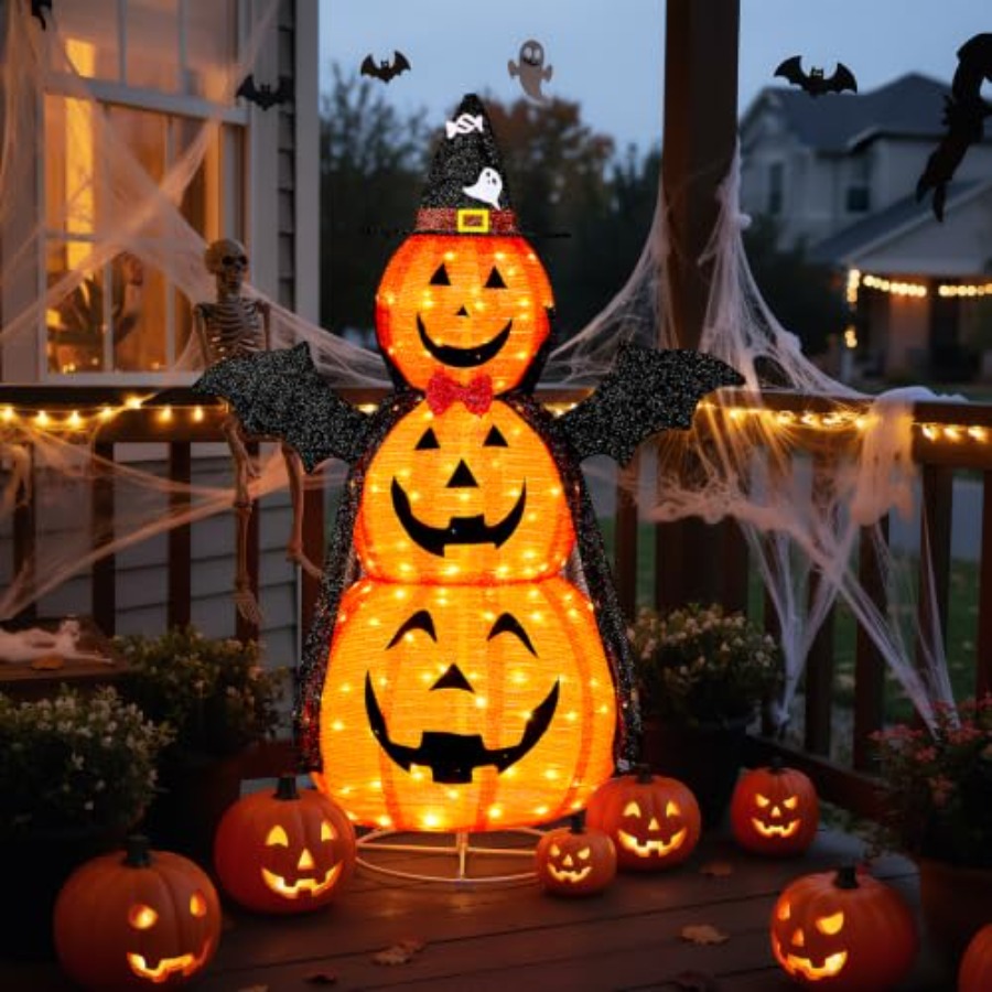 Orange Lighting Decor - Уличные украшения на Хэллоуин: складная тыква