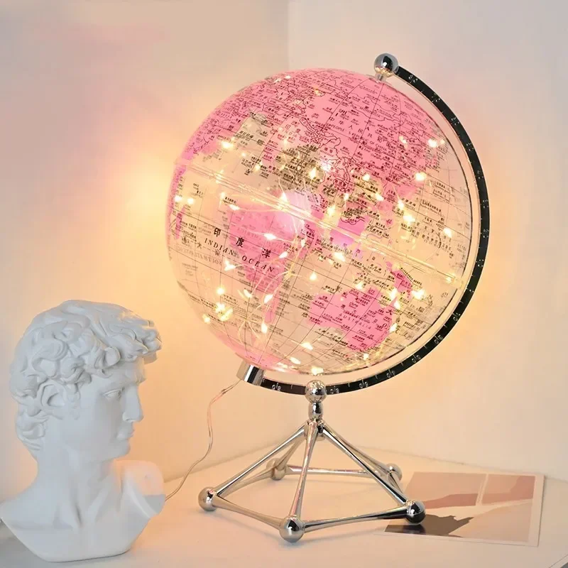 Lighting World Decor - Светящийся LED-глобус, Прозрачная лампа-глобус, Вращающийся глобус,