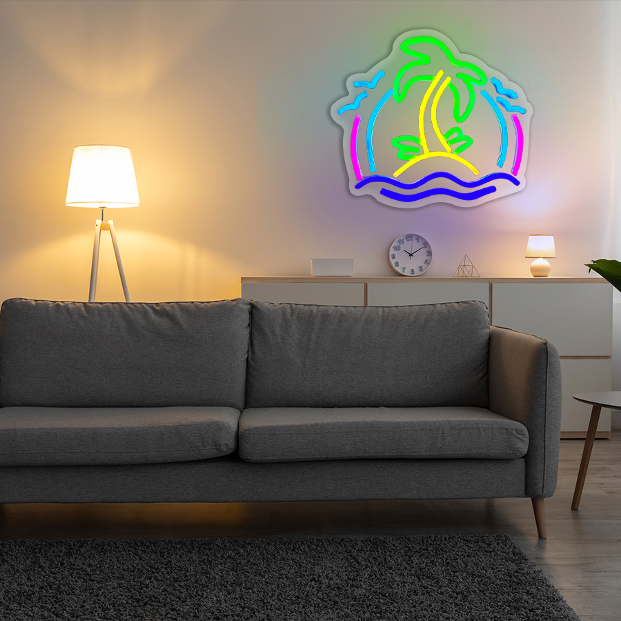 Неоновая вывеска в виде кокосо – обзор и цена Wall Decor Lighting Tree