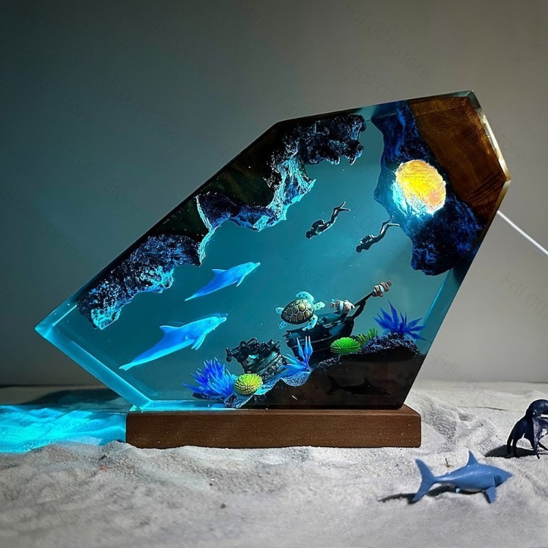 Ночник из смолы «Дельфин и Чер – обзор и цена Lighting World Decor