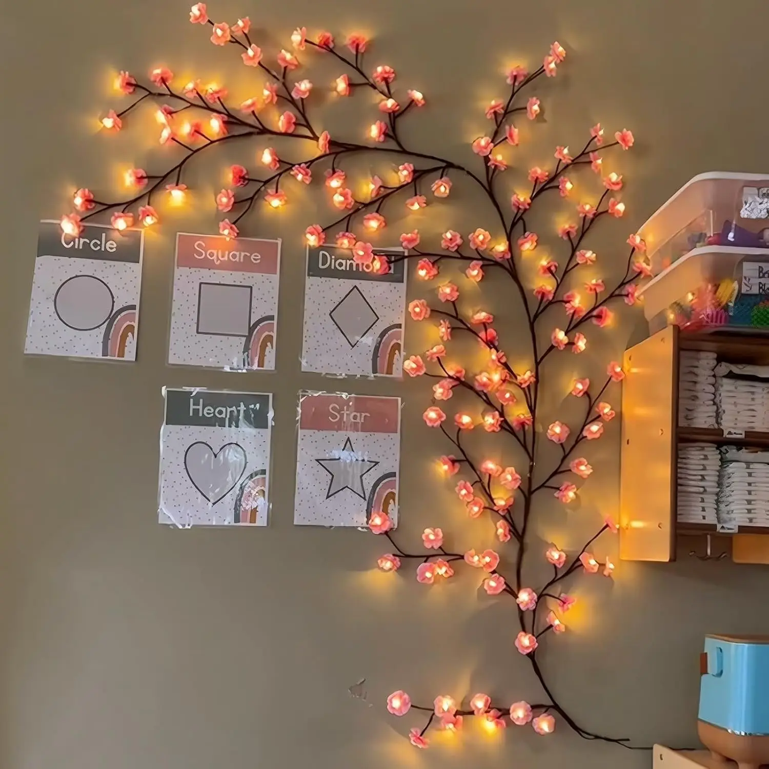 Вишневый цвет, ива, виноградна – обзор и цена Wall Decor Lighting Tree